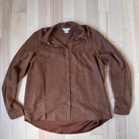 Softgrey by La Redoute Faux Suede Western Shirt – Brown Snap Button Top - Picture 3 of 8